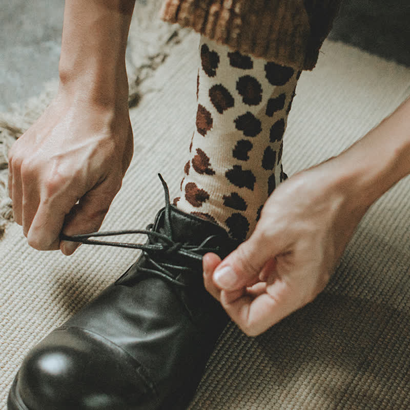 Chaussettes ras du cou à imprimé animal léopard pour homme