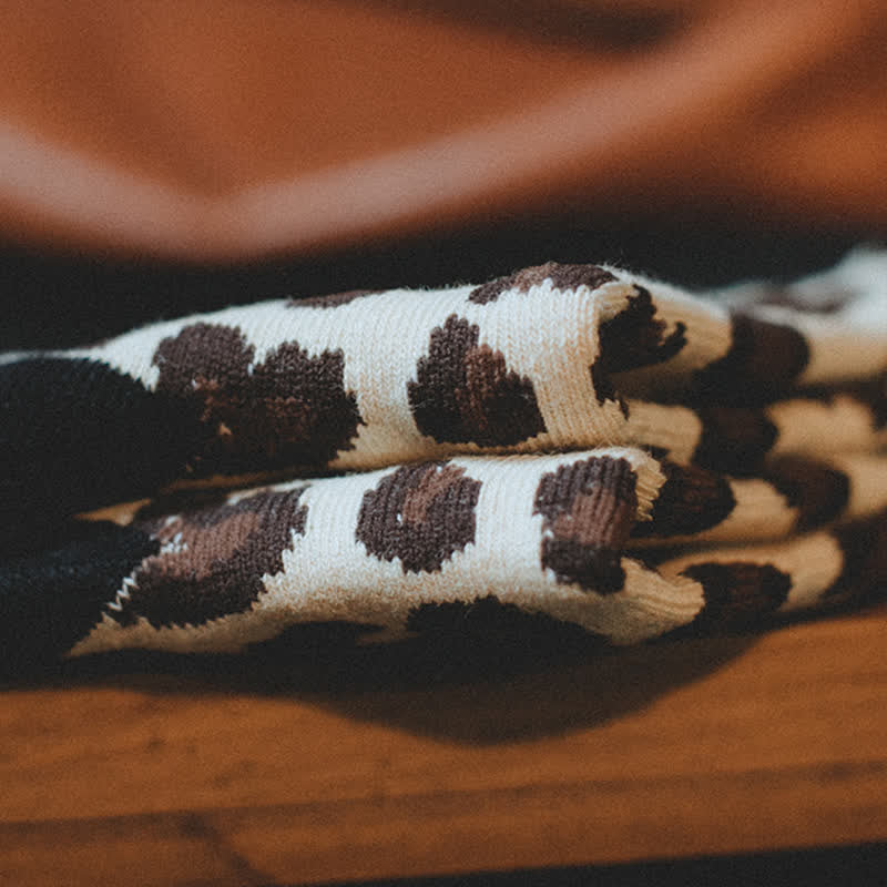 Chaussettes ras du cou à imprimé animal léopard pour homme
