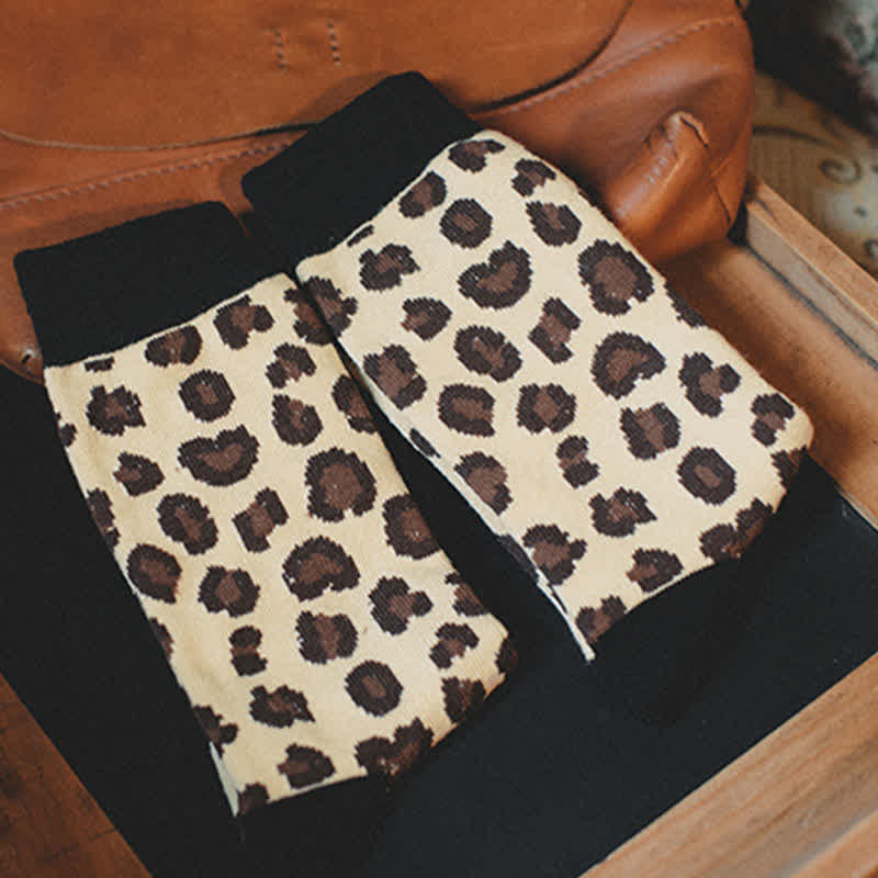 Chaussettes ras du cou à imprimé animal léopard pour homme