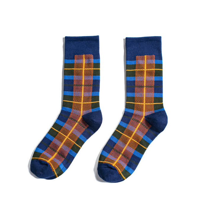 Chaussettes mi-mollet à carreaux pour homme