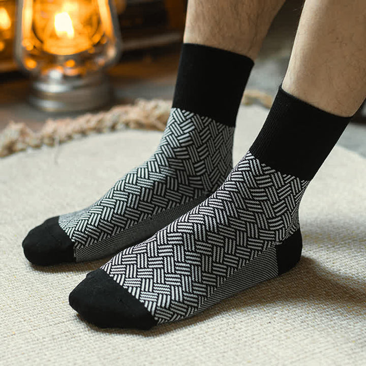 Chaussettes de sport noires à rayures pour homme