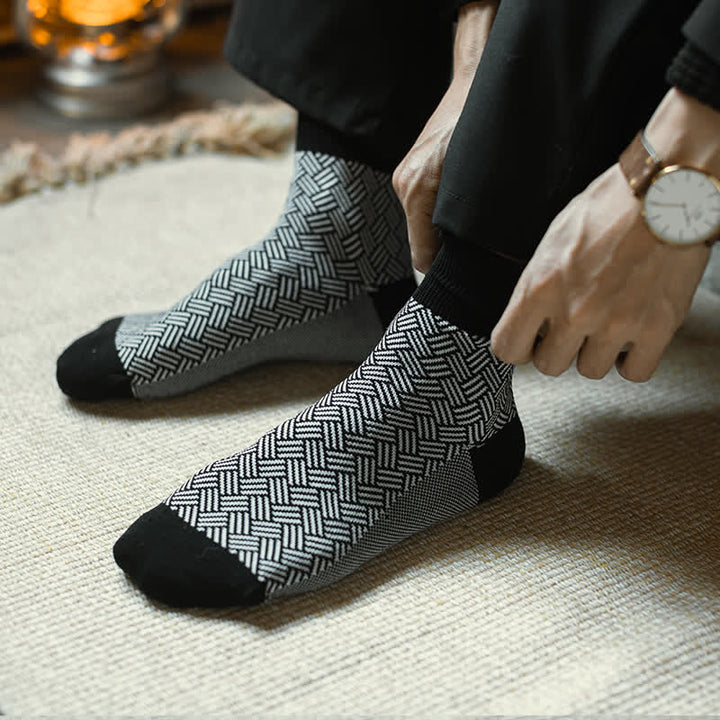 Chaussettes de sport noires à rayures pour homme