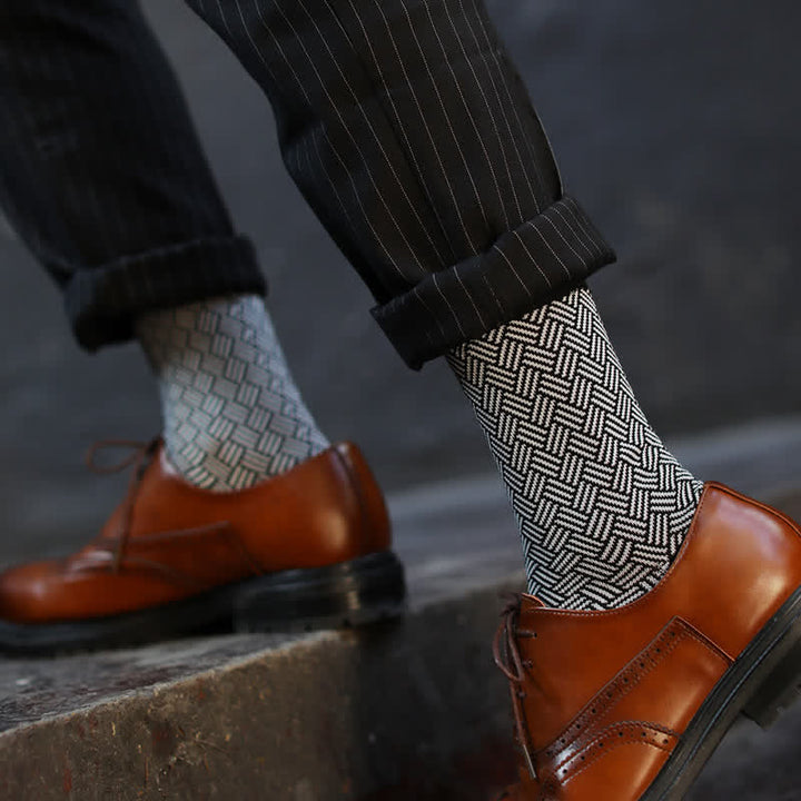 Chaussettes de sport noires à rayures pour homme