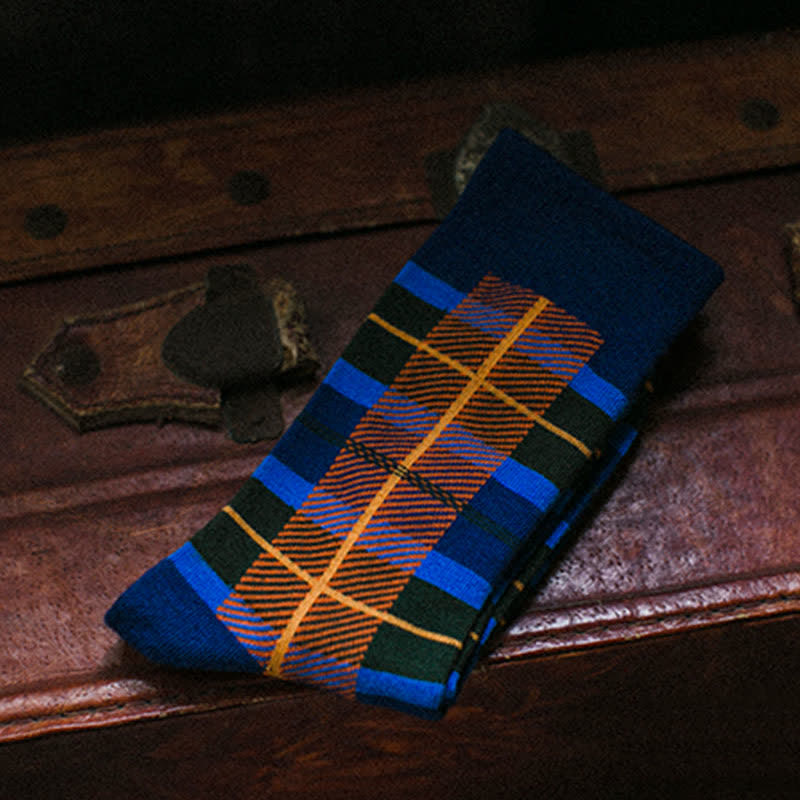 Chaussettes mi-mollet à carreaux pour homme