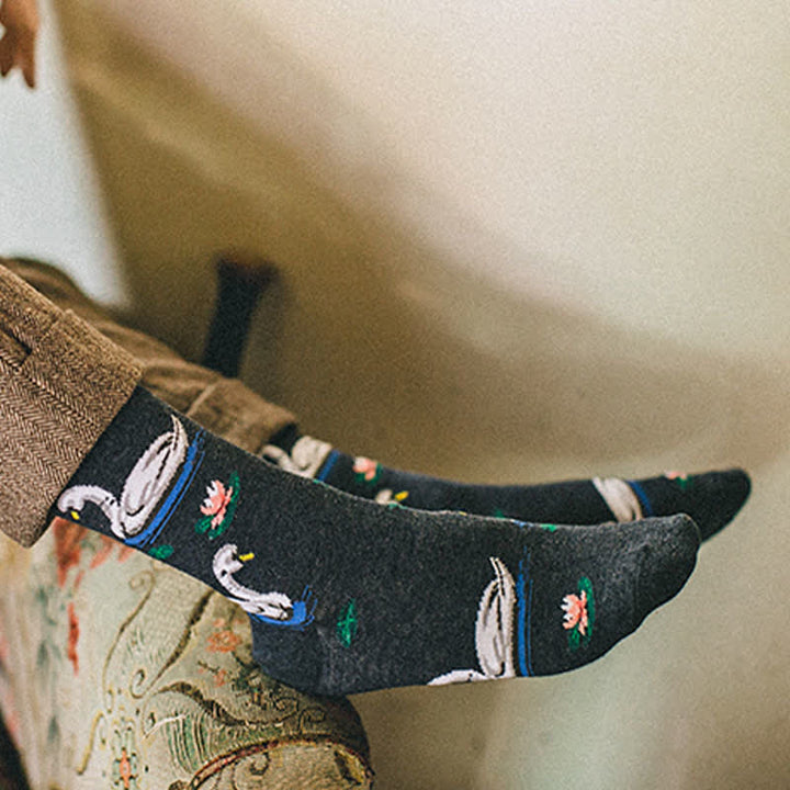 Chaussettes Funky Swimming Swan pour hommes