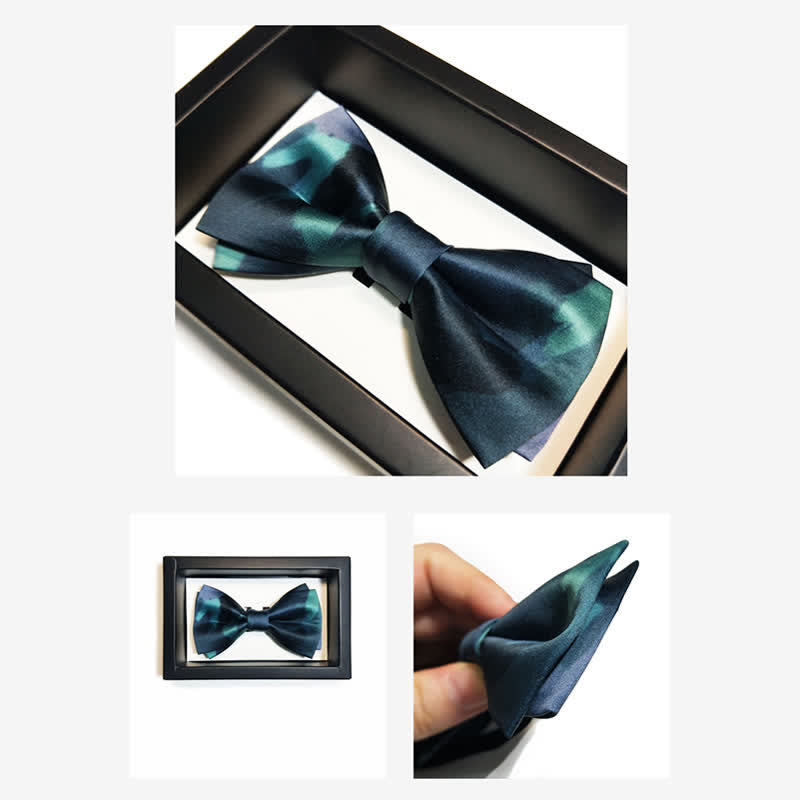 Nœud papillon fantaisie vert nuit foncé pour homme