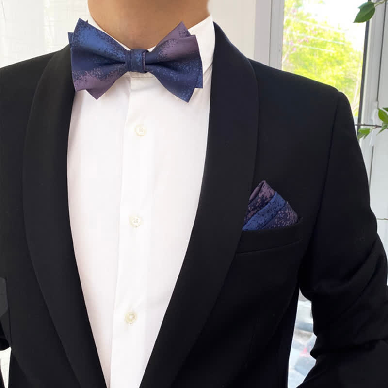Nœud papillon de mariage bleu et violet pour homme