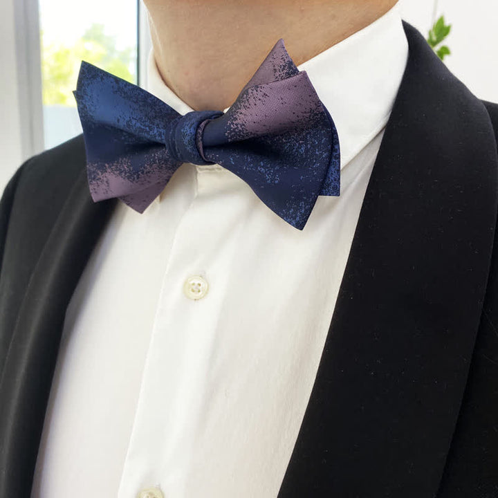 Nœud papillon de mariage bleu et violet pour homme
