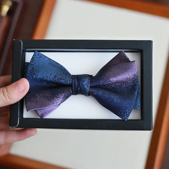 Nœud papillon de mariage bleu et violet pour homme