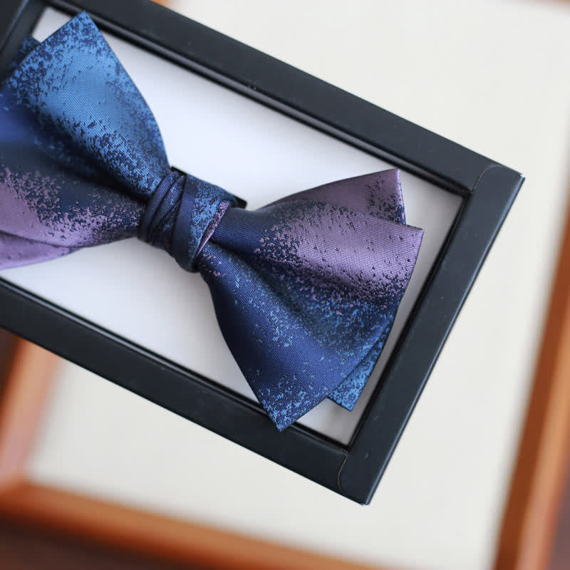 Nœud papillon de mariage bleu et violet pour homme