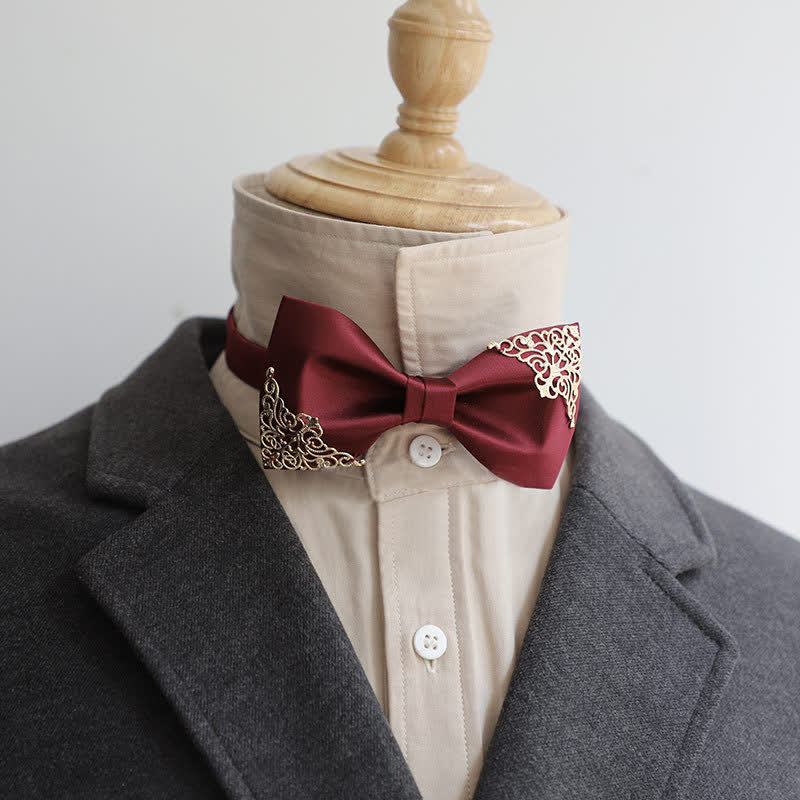 Nœud papillon pour homme avec décor en métal doré creux