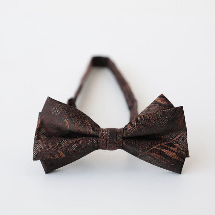 Nœud papillon double épaisseur à motif floral rétro pour homme