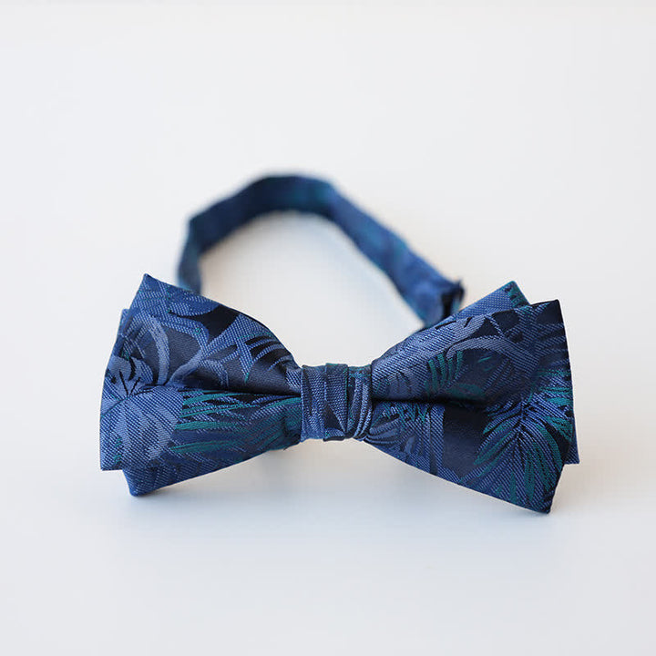 Nœud papillon double épaisseur à motif floral rétro pour homme