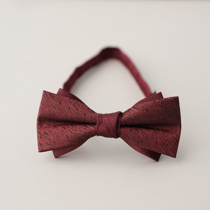 Nœud papillon double épaisseur à rayures et motifs floraux pour homme