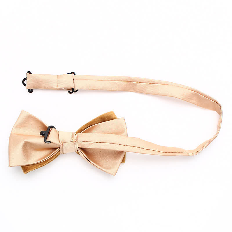 Nœud papillon en velours double épaisseur pour homme avec patchwork de couleurs
