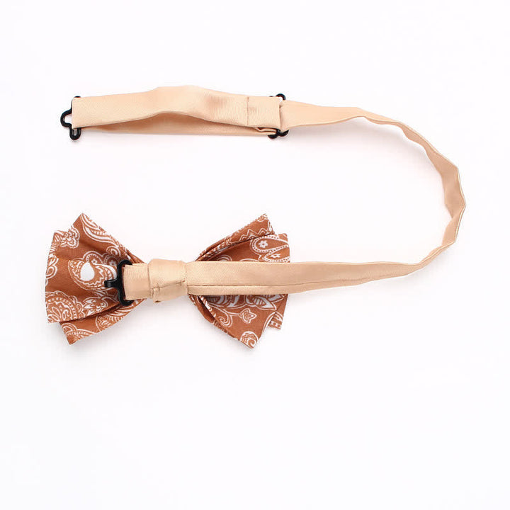 Nœud papillon à motif floral cachemire orange pour homme