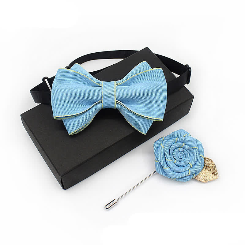 Lot de 2 nœuds papillon multicouches pour petit gentleman pour enfant