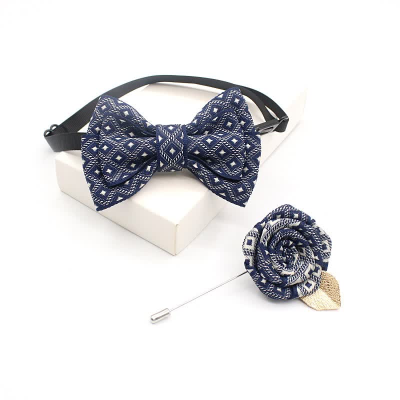 Lot de 2 nœuds papillon vintage à carreaux faits à la main pour enfants