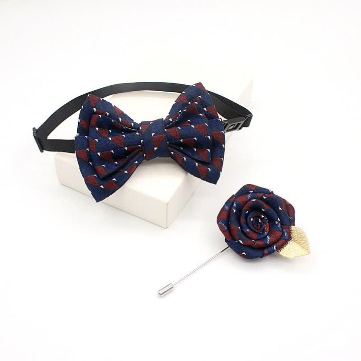 Lot de 2 nœuds papillon vintage à carreaux faits à la main pour enfants