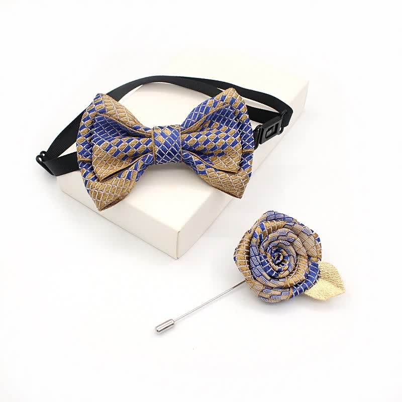 Lot de 2 nœuds papillon vintage à carreaux faits à la main pour enfants