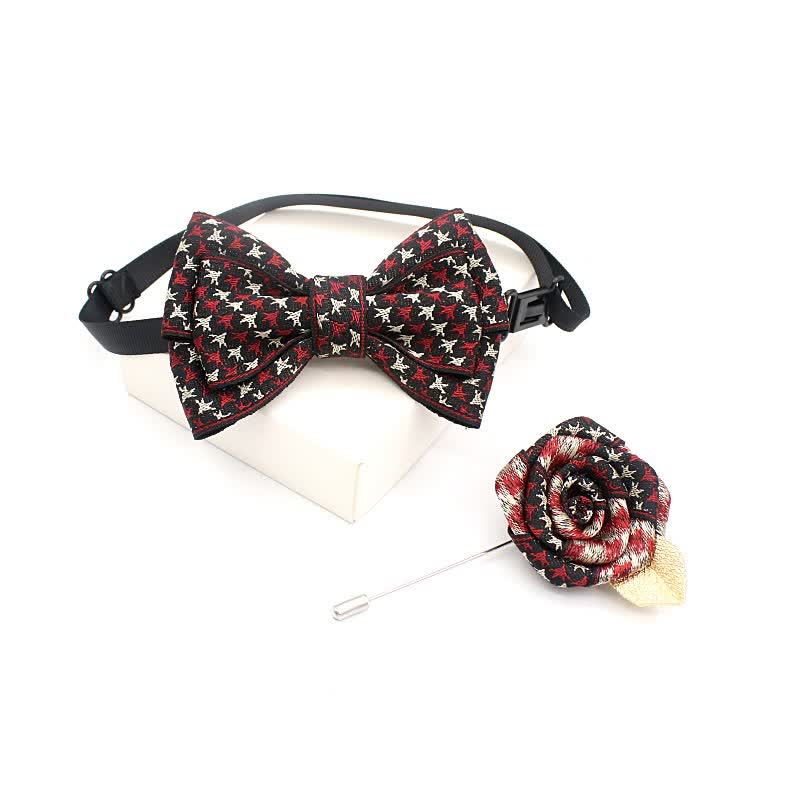 Lot de 2 nœuds papillon vintage à carreaux faits à la main pour enfants