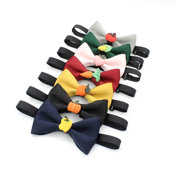 Nœud papillon de couleur unie en forme de fruit mignon pour enfant