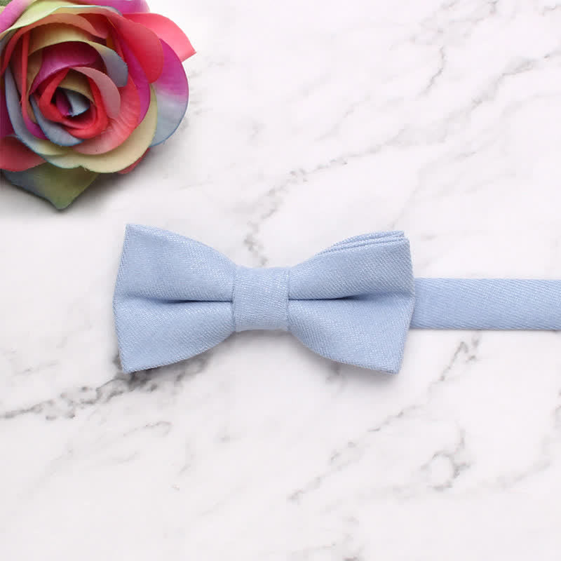 Nœud papillon simple et doux de couleur unie pour enfant