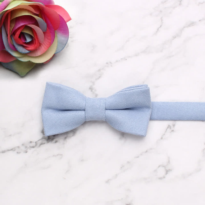 Nœud papillon simple et doux de couleur unie pour enfant