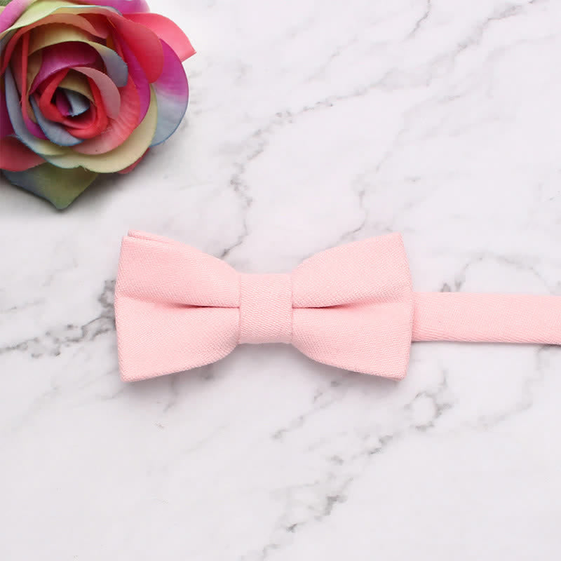 Nœud papillon simple et doux de couleur unie pour enfant
