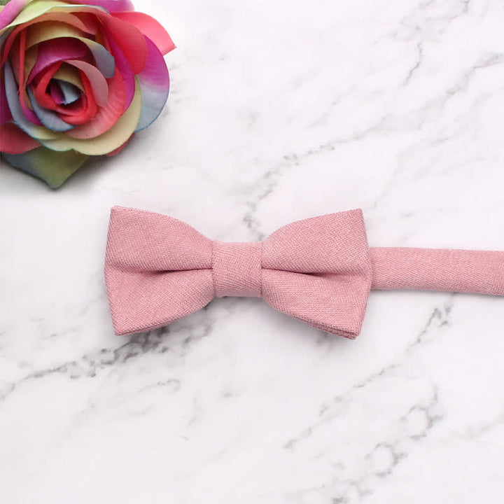 Nœud papillon simple et doux de couleur unie pour enfant