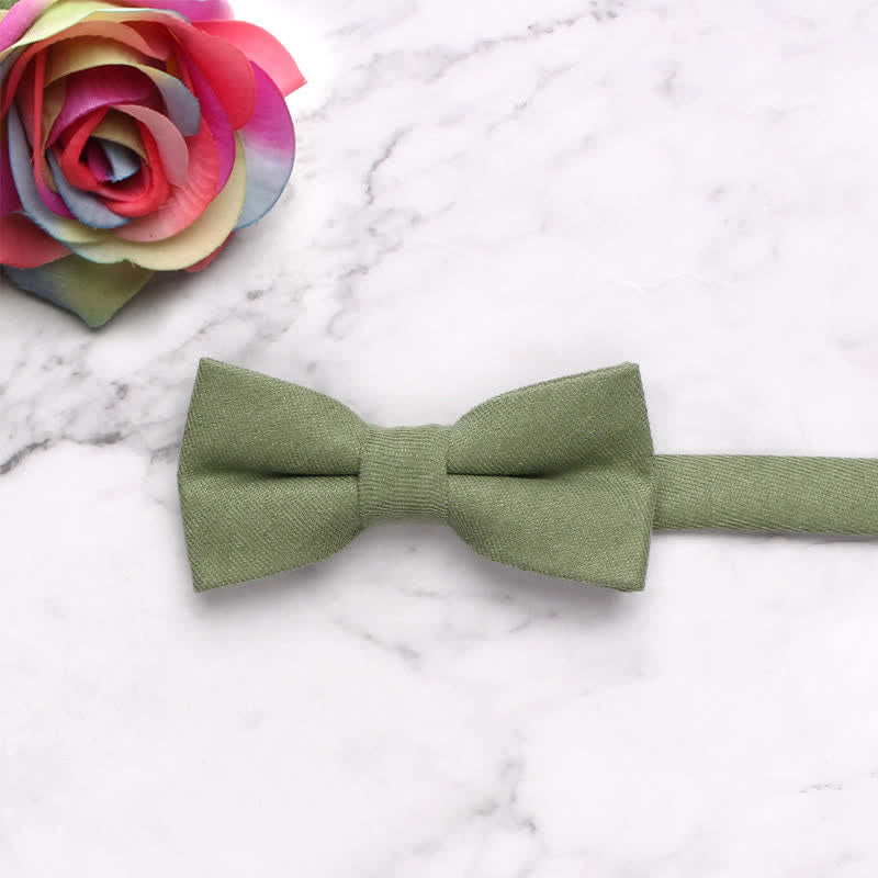 Nœud papillon simple et doux de couleur unie pour enfant
