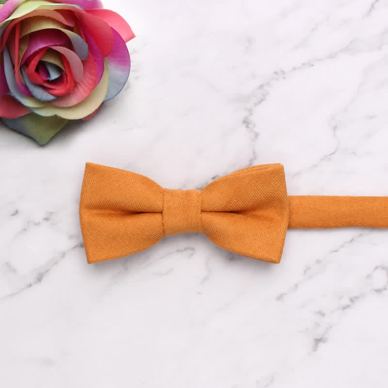 Nœud papillon simple et doux de couleur unie pour enfant