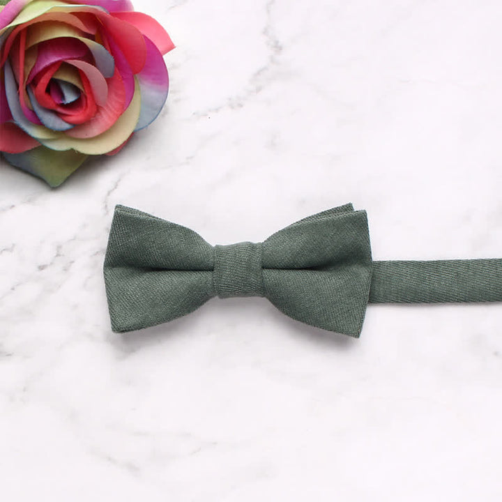 Nœud papillon simple et doux de couleur unie pour enfant
