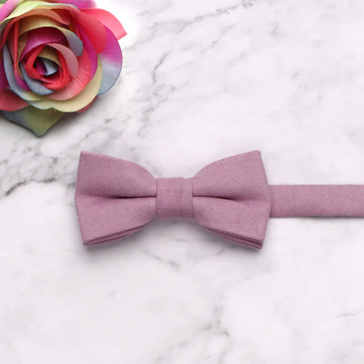 Nœud papillon simple et doux de couleur unie pour enfant