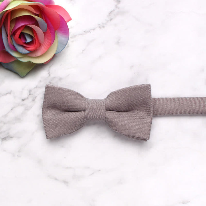 Nœud papillon simple et doux de couleur unie pour enfant