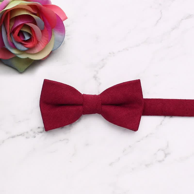 Nœud papillon simple et doux de couleur unie pour enfant