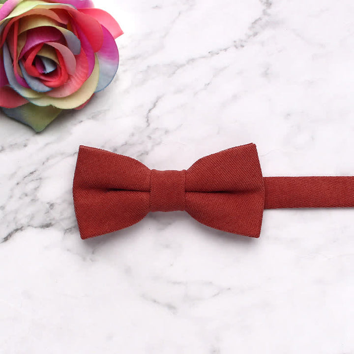 Nœud papillon simple et doux de couleur unie pour enfant