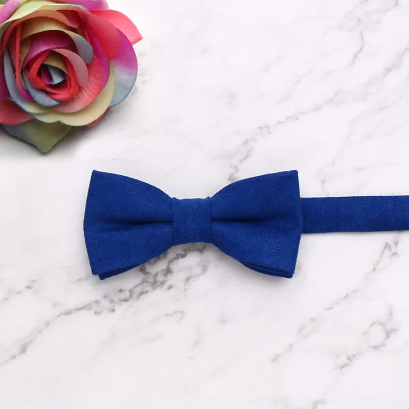 Nœud papillon simple et doux de couleur unie pour enfant