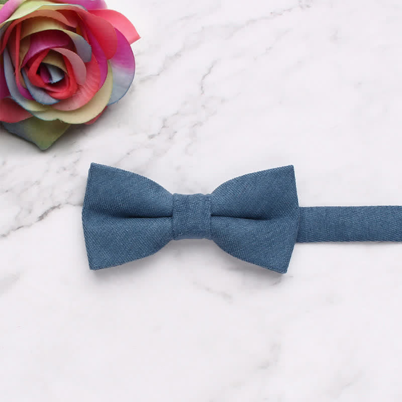 Nœud papillon simple et doux de couleur unie pour enfant