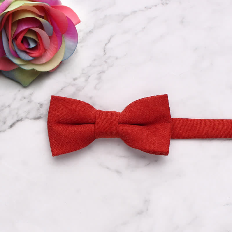Nœud papillon simple et doux de couleur unie pour enfant