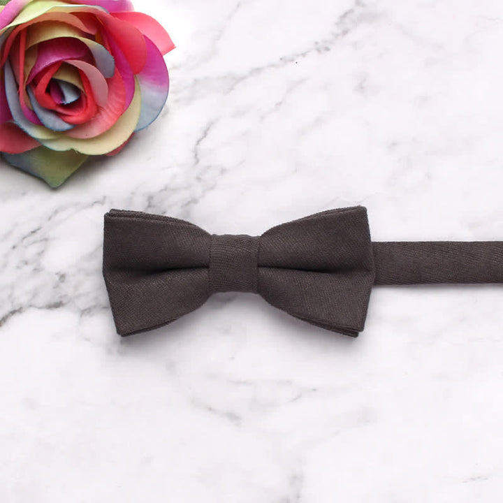 Nœud papillon simple et doux de couleur unie pour enfant