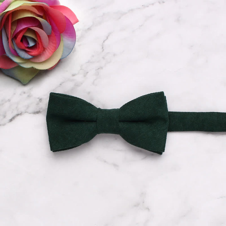 Nœud papillon simple et doux de couleur unie pour enfant