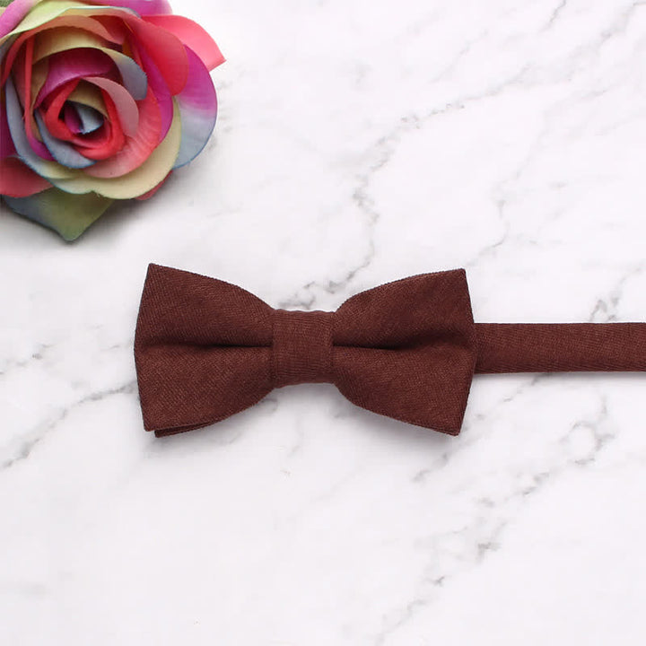Nœud papillon simple et doux de couleur unie pour enfant