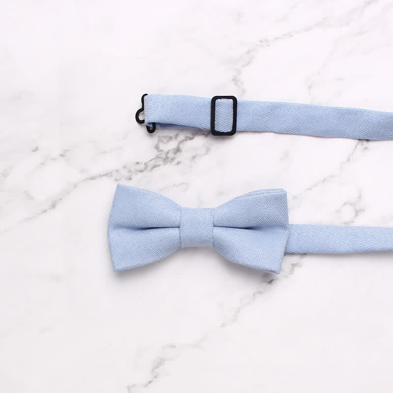 Nœud papillon simple et doux de couleur unie pour enfant