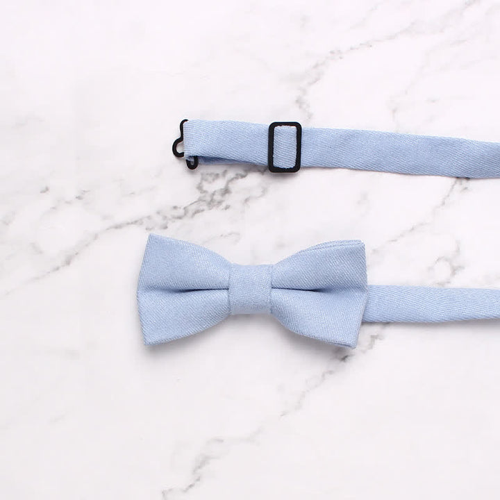 Nœud papillon simple et doux de couleur unie pour enfant