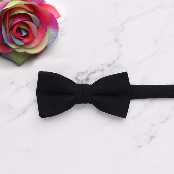 Nœud papillon simple et doux de couleur unie pour enfant
