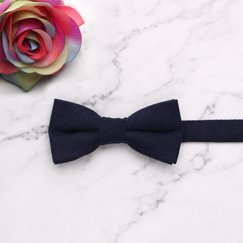 Nœud papillon simple et doux de couleur unie pour enfant