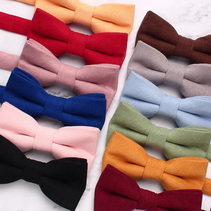 Nœud papillon simple et doux de couleur unie pour enfant