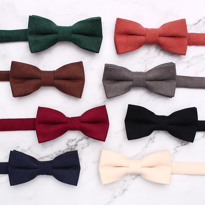 Nœud papillon simple et doux de couleur unie pour enfant