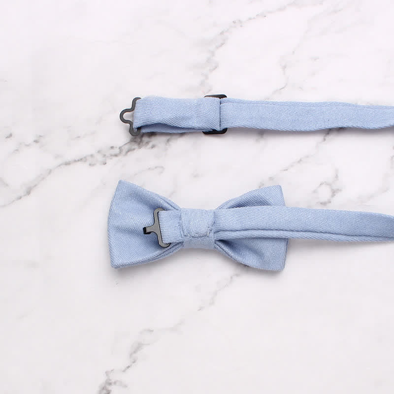 Nœud papillon simple et doux de couleur unie pour enfant